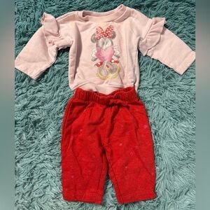 Disney Light Pink and Red Kids Outfit
